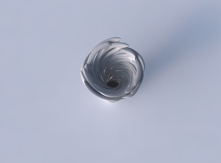 Vase flower funnel with beveled intertwining lines very twist... 3D print model_2