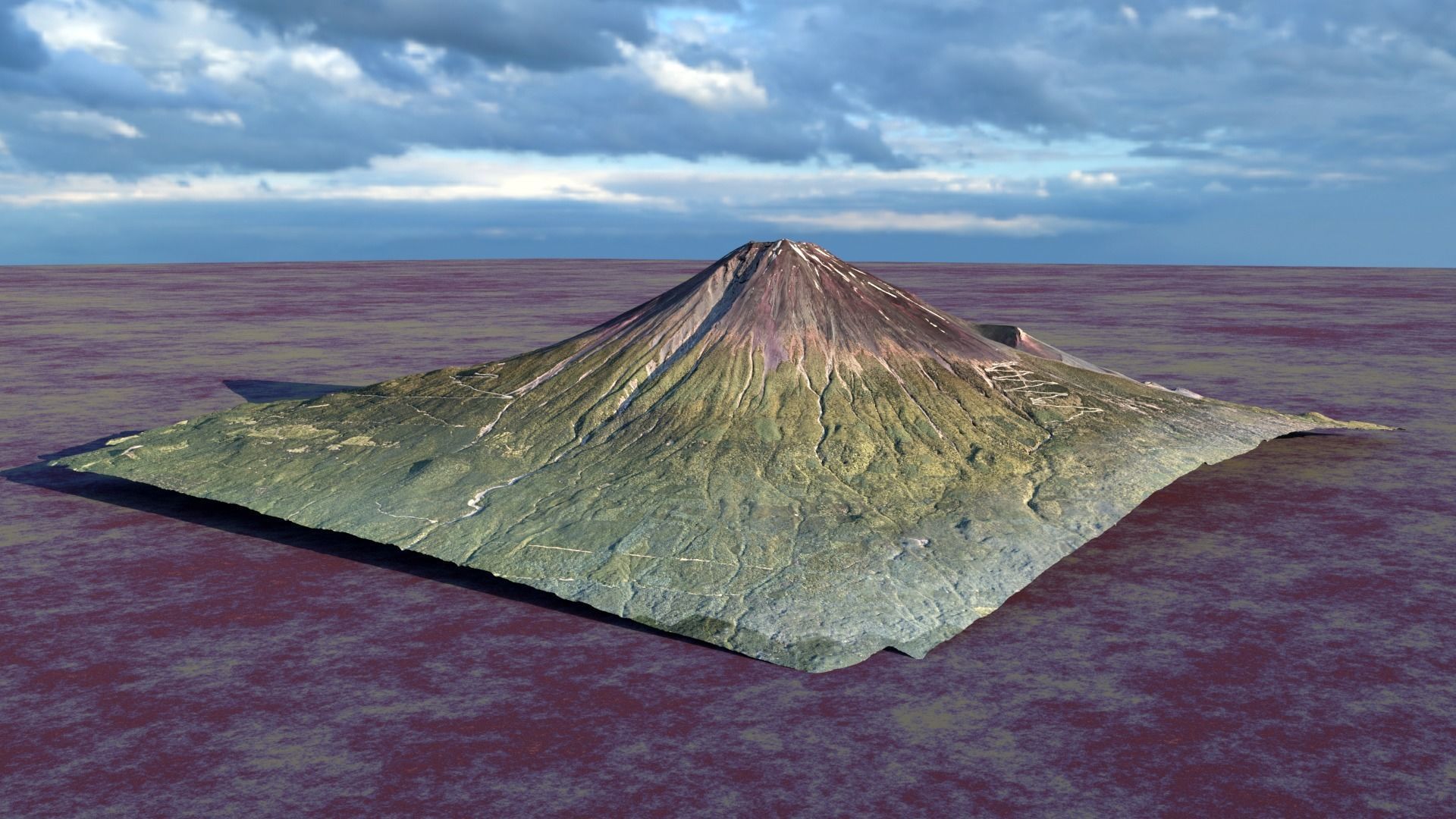 Mount Fuji Landscape 3D model_8