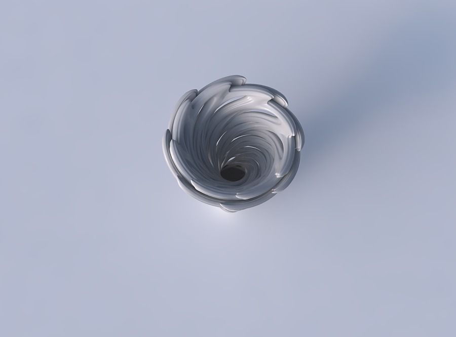 Vase flower funnel with beveled intertwining lines very twisted 3D print model_2