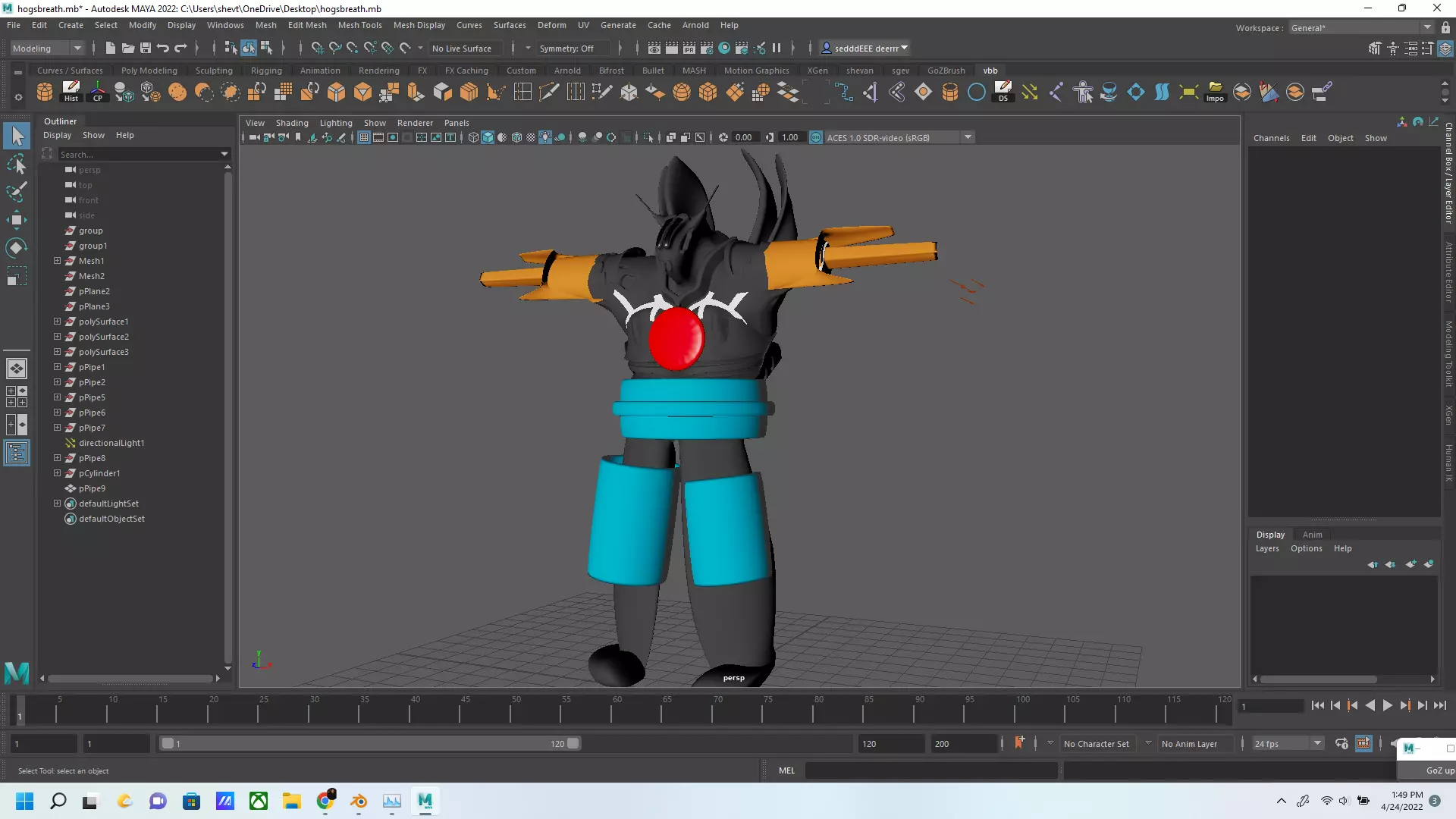 hogsbreath warrior Low-poly 3D model_0