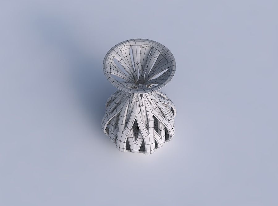 Vase funnel top oval bottom with intertwining lines tapered 2 3D print model_6