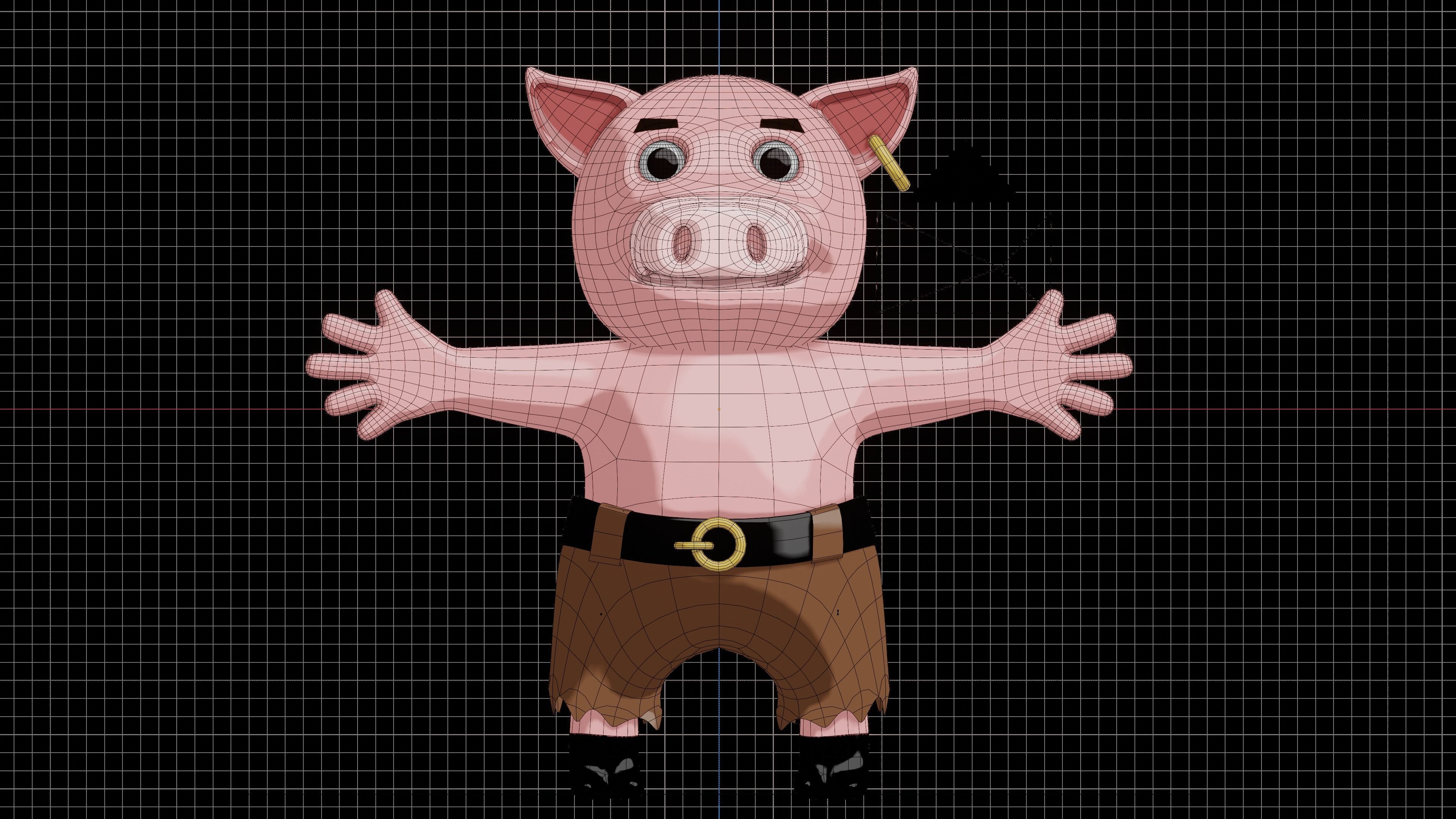 Boxer Pig  Low-poly 3D model_15