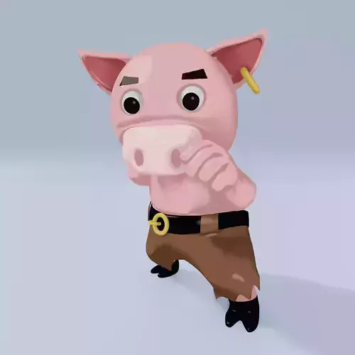 Boxer Pig  Low-poly 3D model