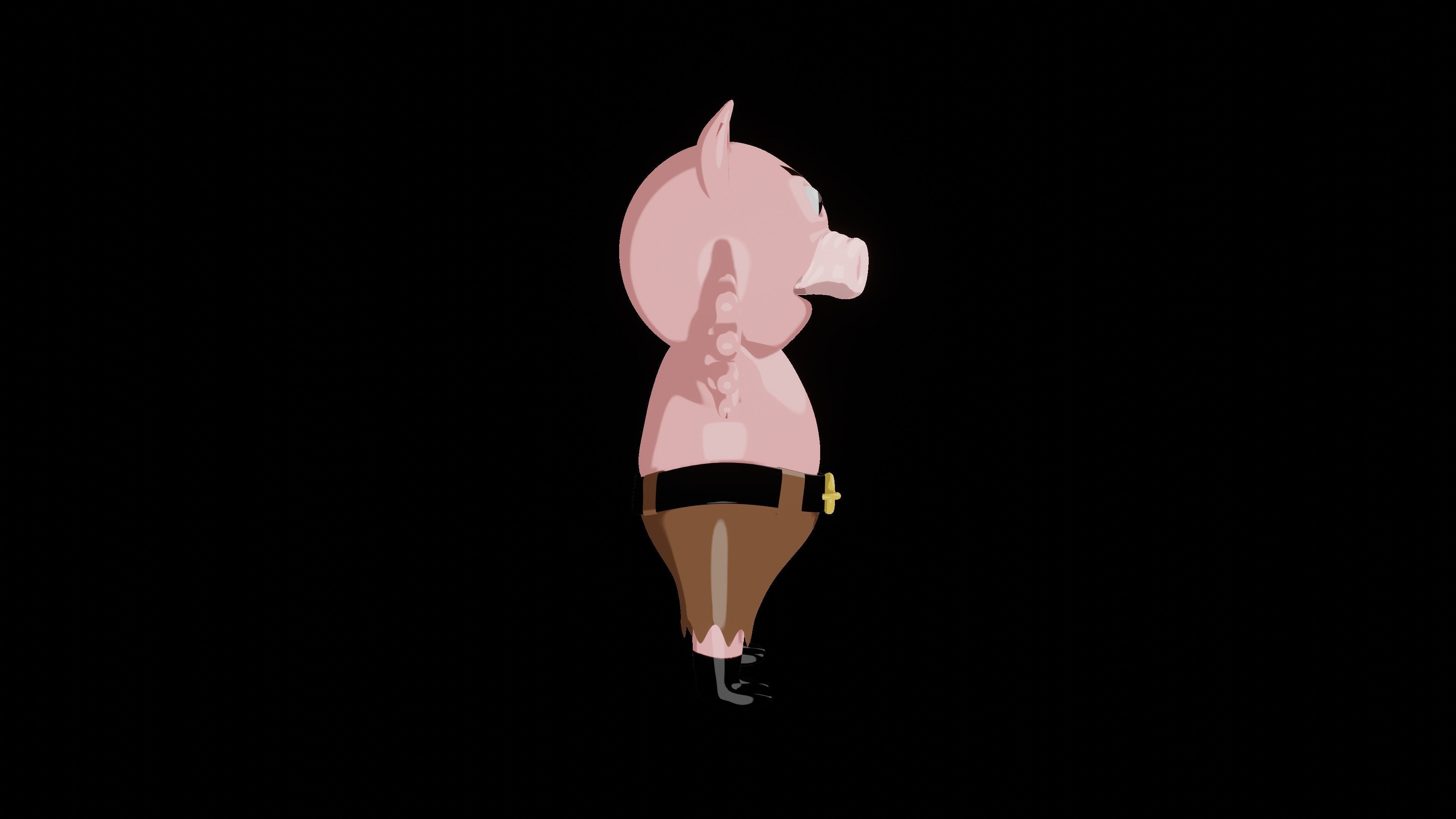Boxer Pig  Low-poly 3D model_46