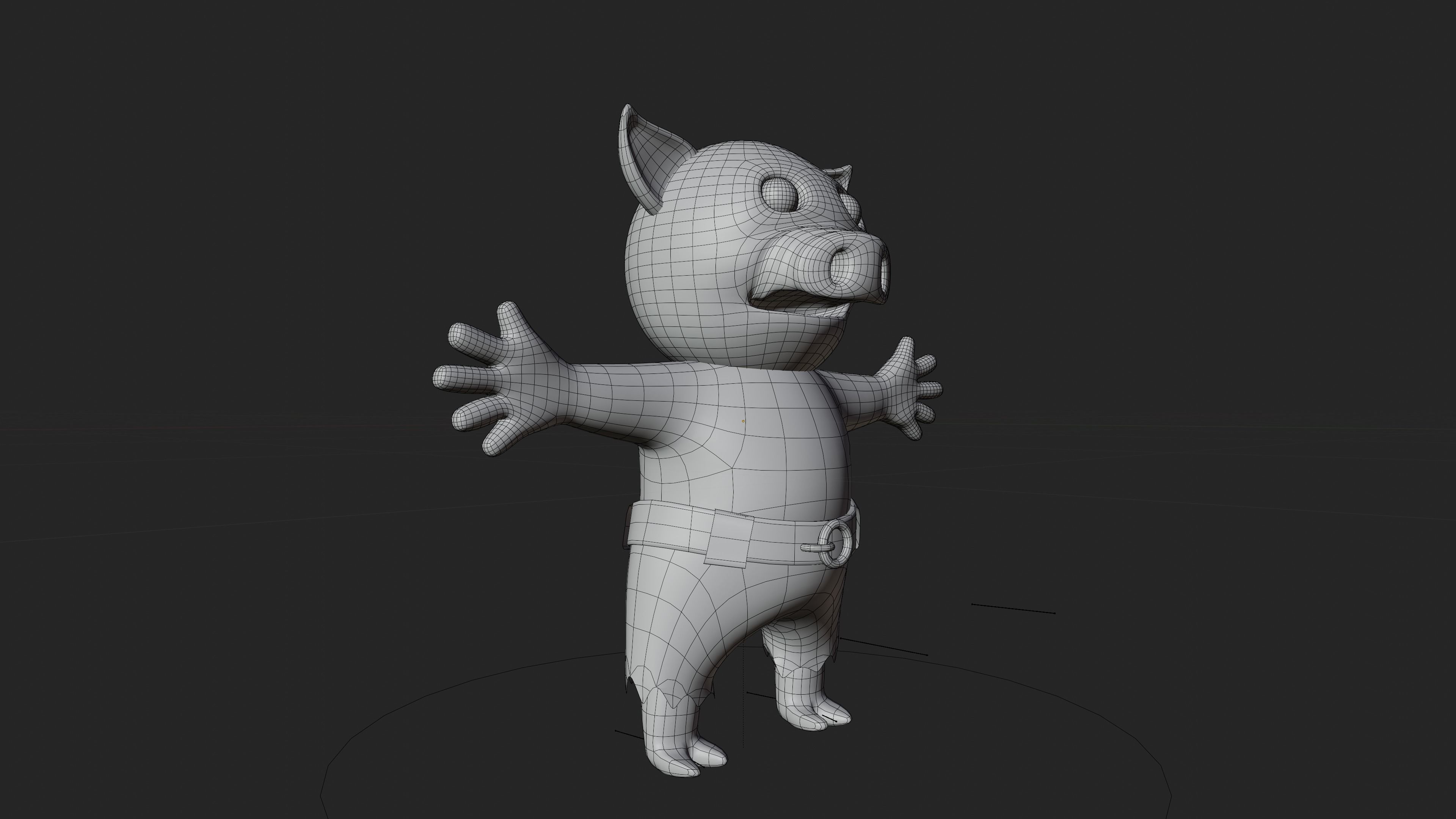 Boxer Pig  Low-poly 3D model_37