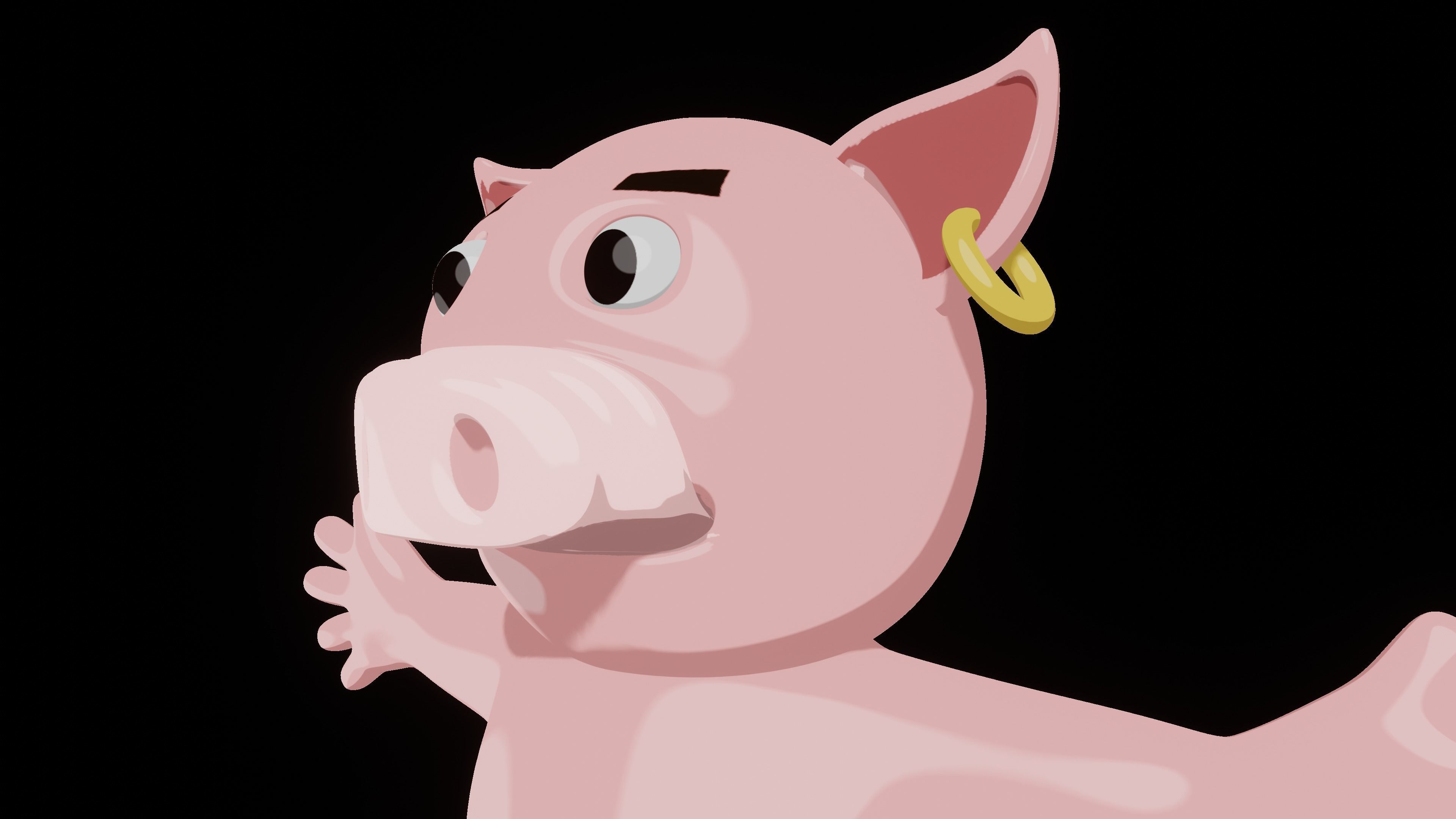 Boxer Pig  Low-poly 3D model_31