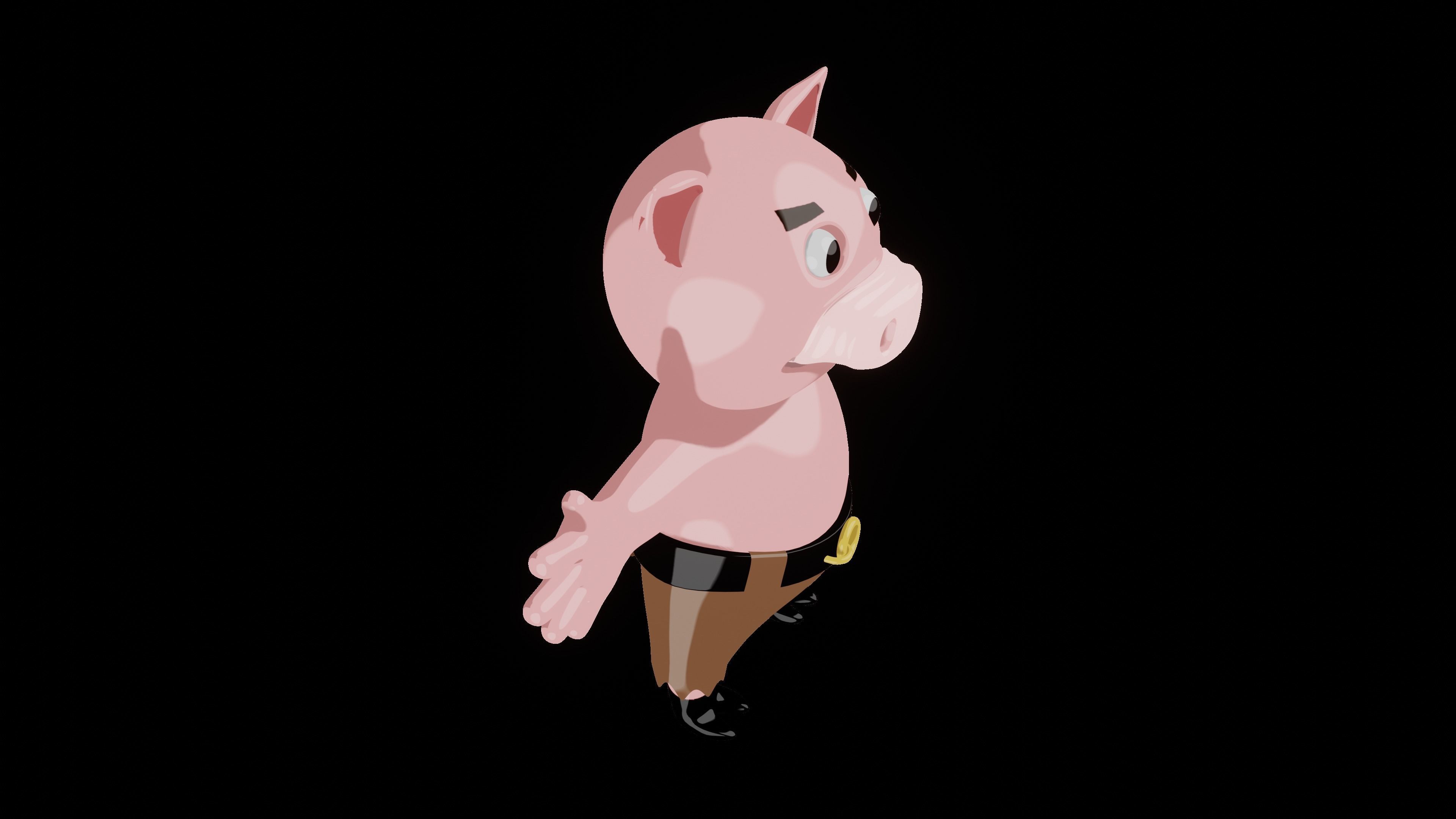 Boxer Pig  Low-poly 3D model_56