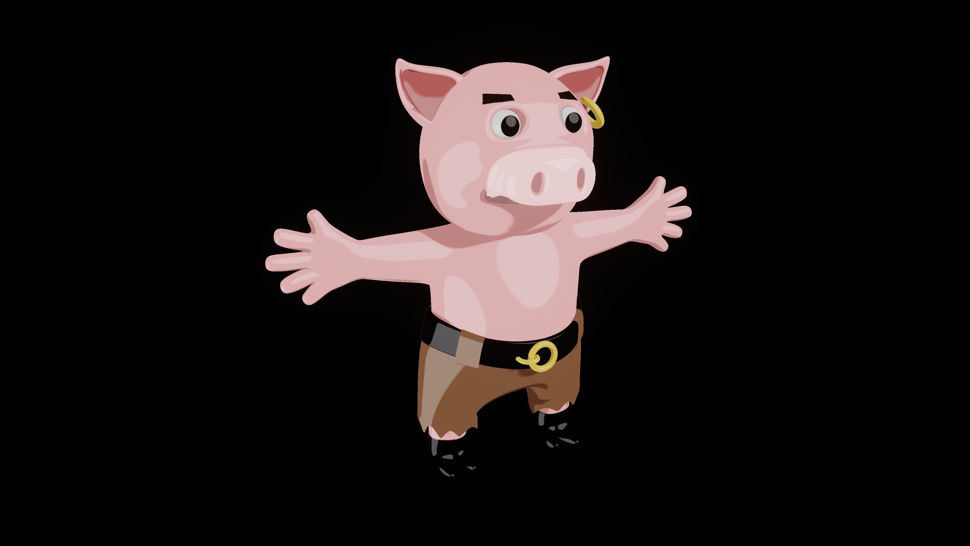Boxer Pig  Low-poly 3D model_53