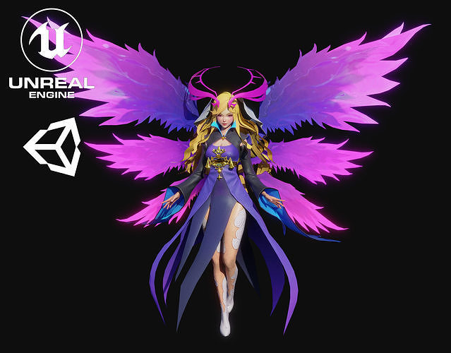 Lucifer Girl Low-poly 3D model