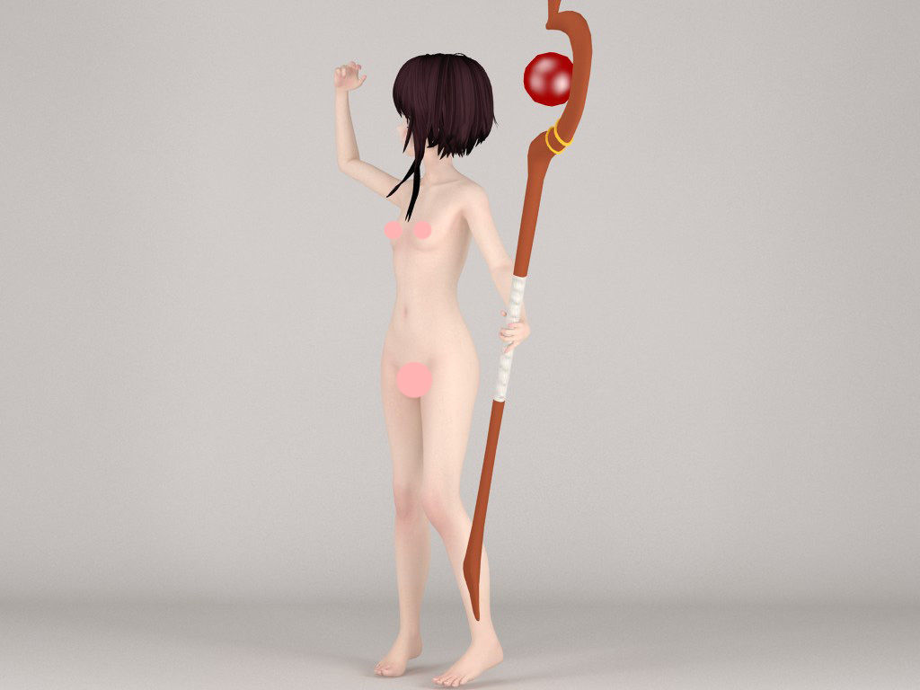 Megumin anime girl pose 04 3D model_11