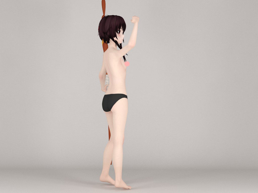 Megumin anime girl pose 04 3D model_16