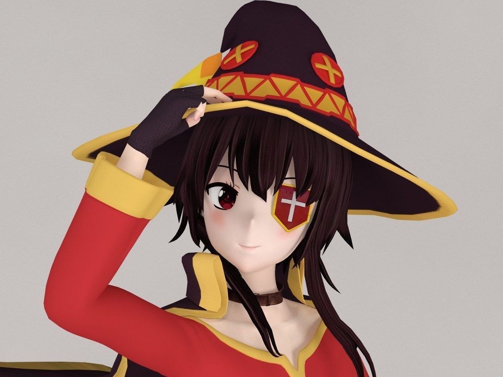 Megumin anime girl pose 04 3D model_1