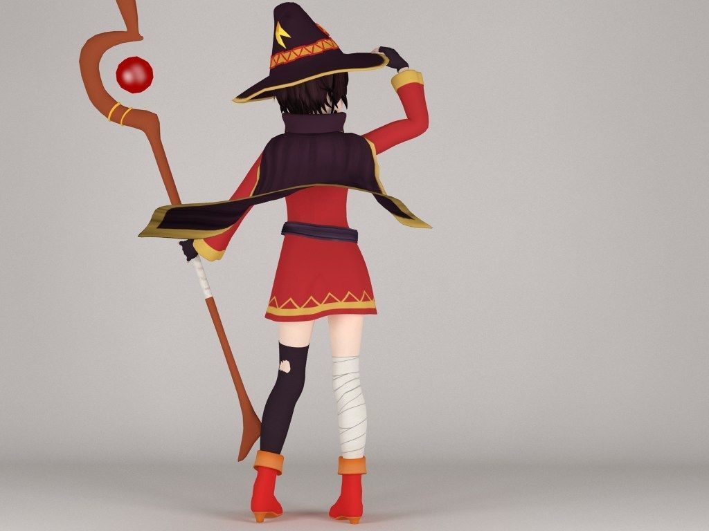 Megumin anime girl pose 04 3D model_12