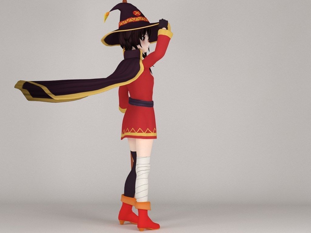 Megumin anime girl pose 04 3D model_15