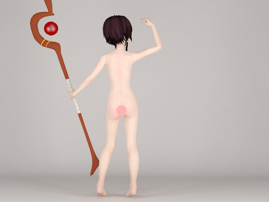 Megumin anime girl pose 04 3D model_14