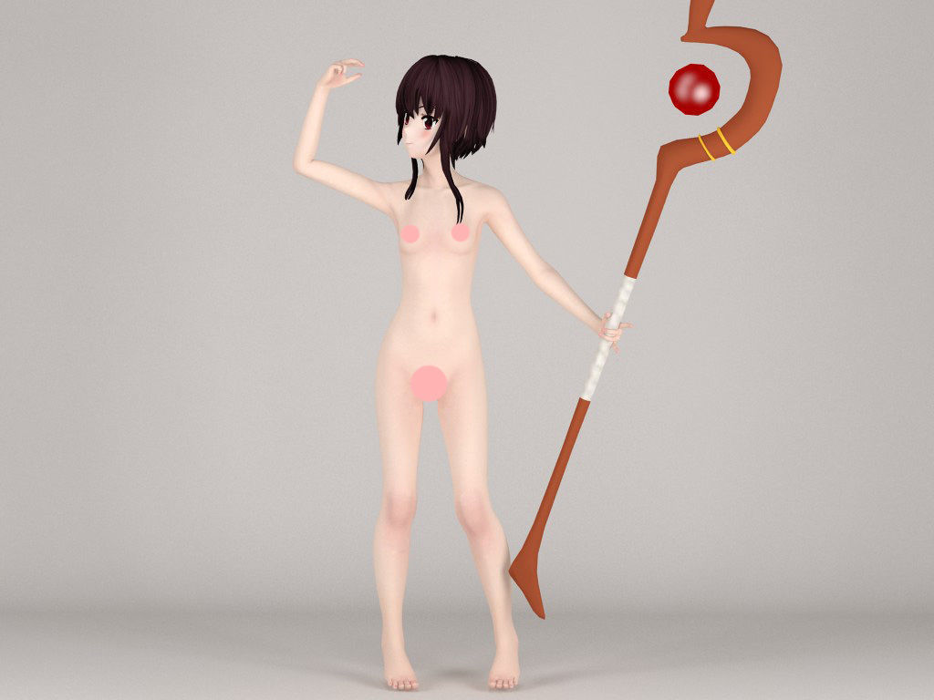Megumin anime girl pose 04 3D model_8