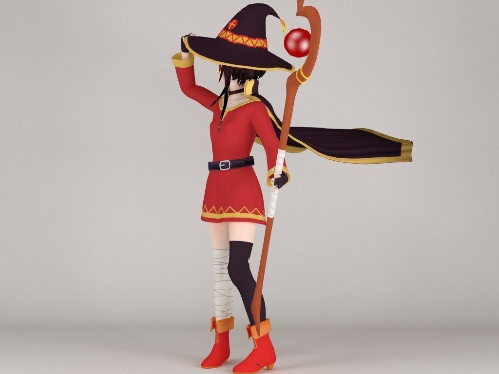 Megumin anime girl pose 04 3D model_9