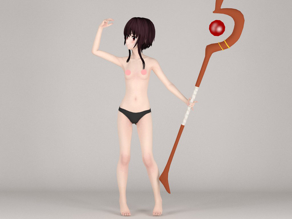 Megumin anime girl pose 04 3D model_7