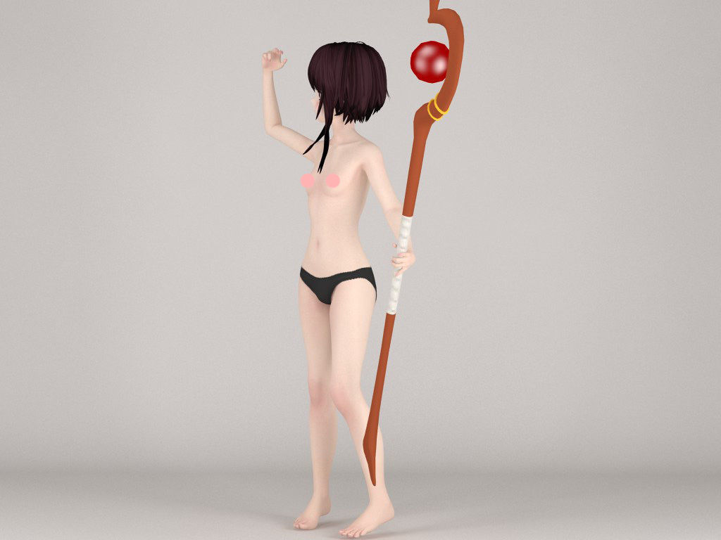 Megumin anime girl pose 04 3D model_10