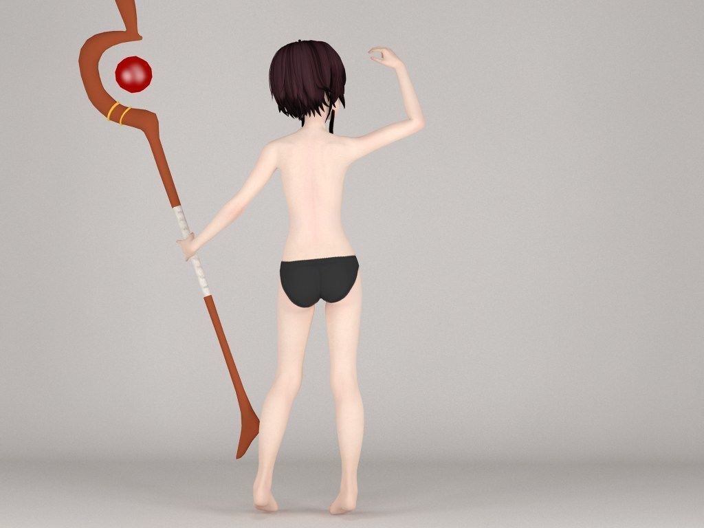 Megumin anime girl pose 04 3D model_13