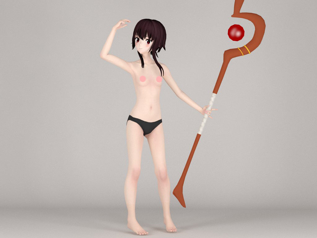 Megumin anime girl pose 04 3D model_4