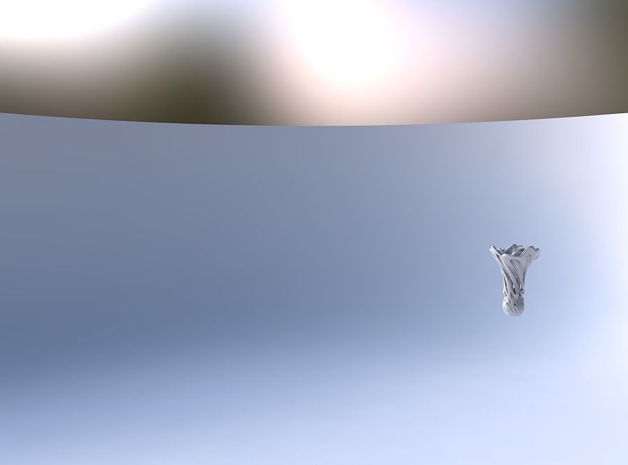 Vase flower funnel with beveled intertwining lines twisted wavy 3D print model_4