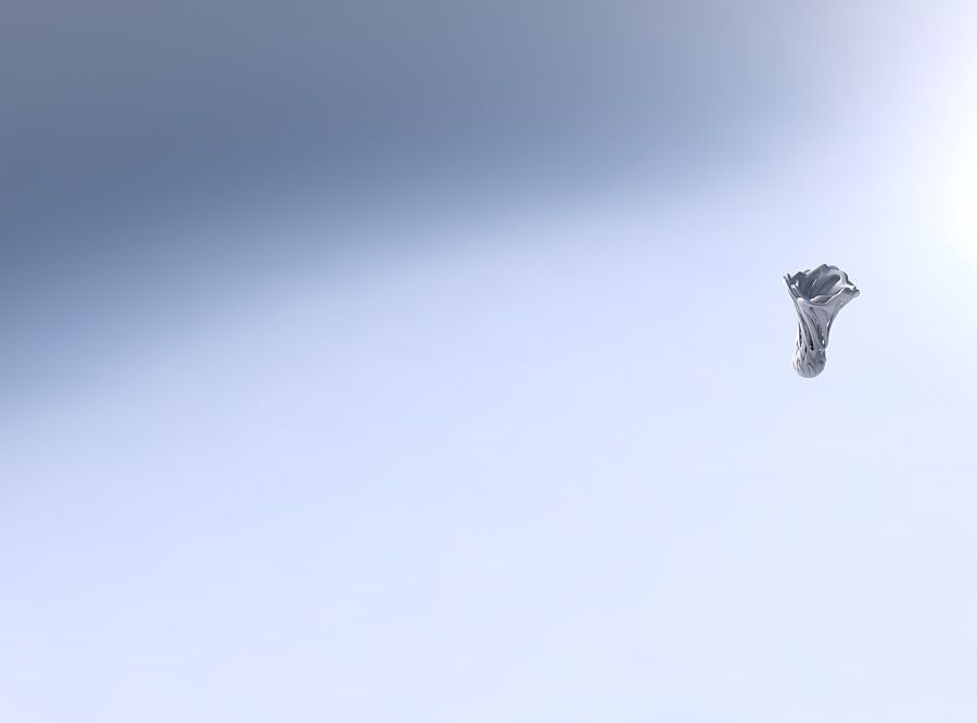 Vase flower funnel with beveled intertwining lines twisted wavy 3D print model_3