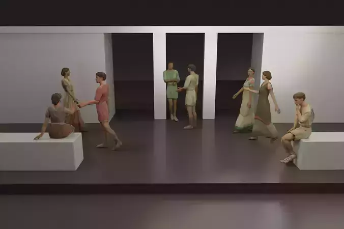 Rigged Roman Civilian Men and Women 3D Model Collection