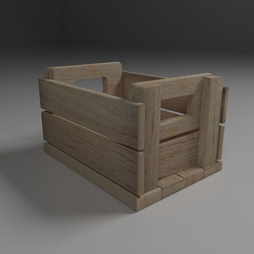 caixote wooden crate Low-poly 3D model