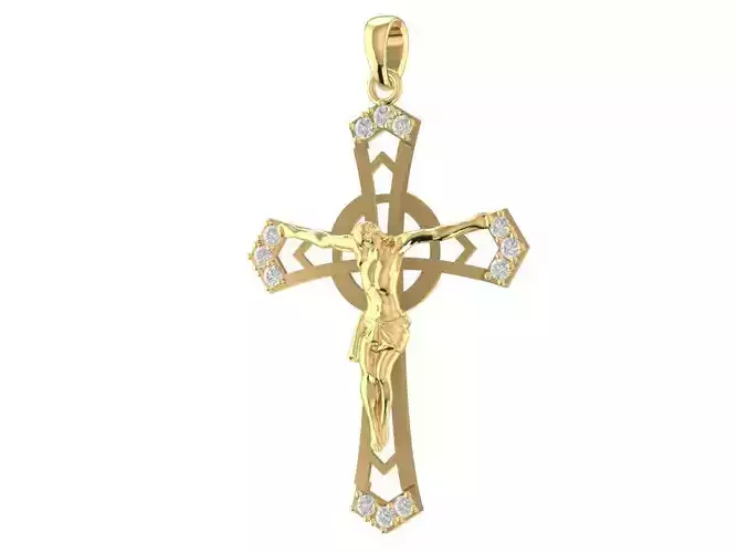 Elegant Cross Pendant with Jesus Figure for Men 1922