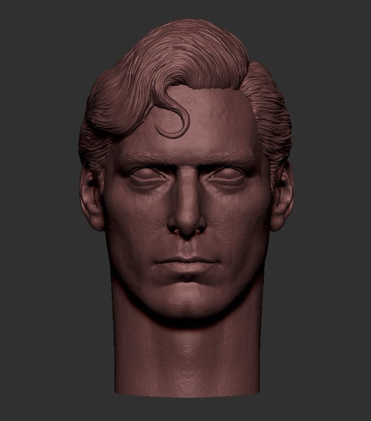 Superman- Christopher Reeve Head 3D print model_4
