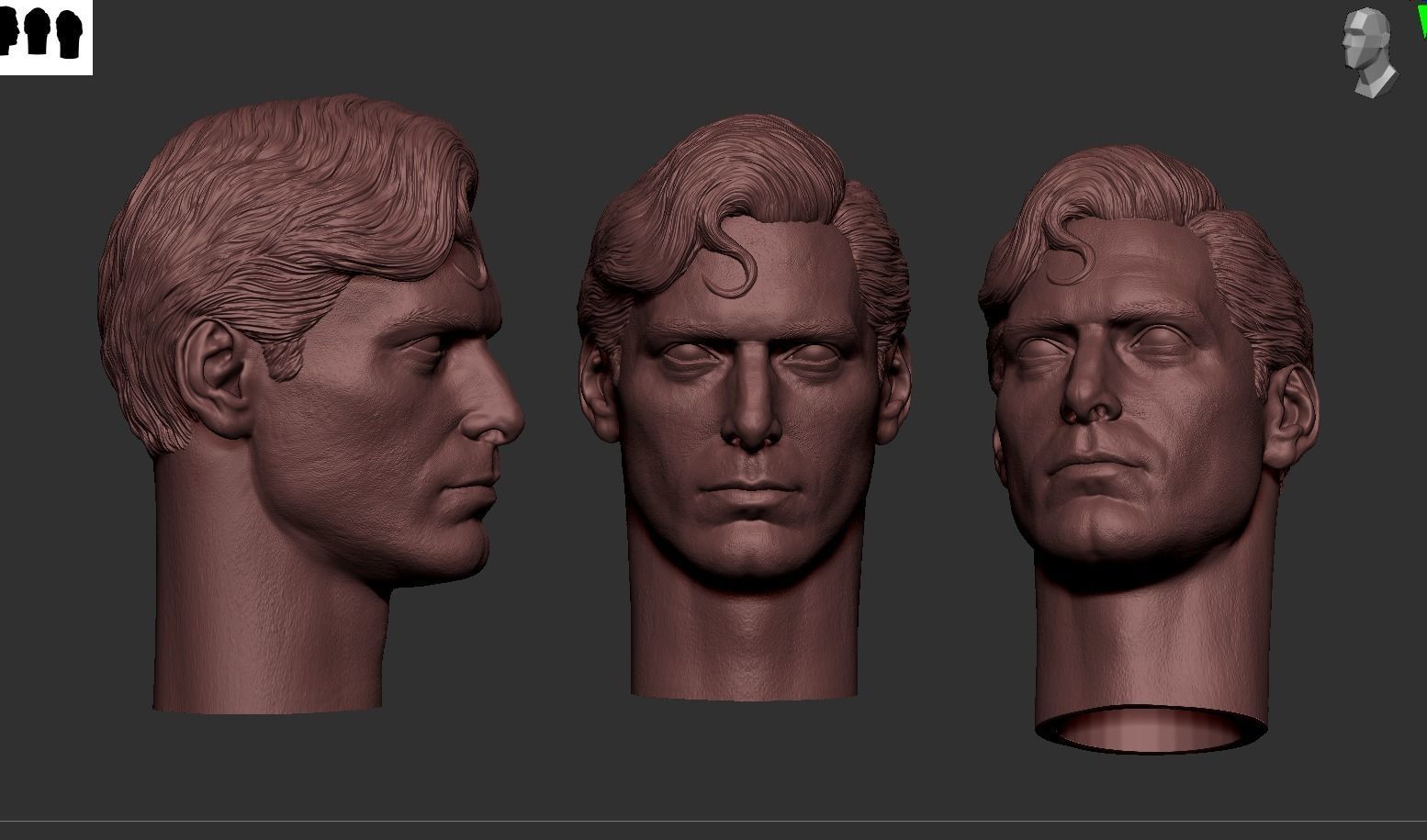Superman- Christopher Reeve Head 3D print model_3