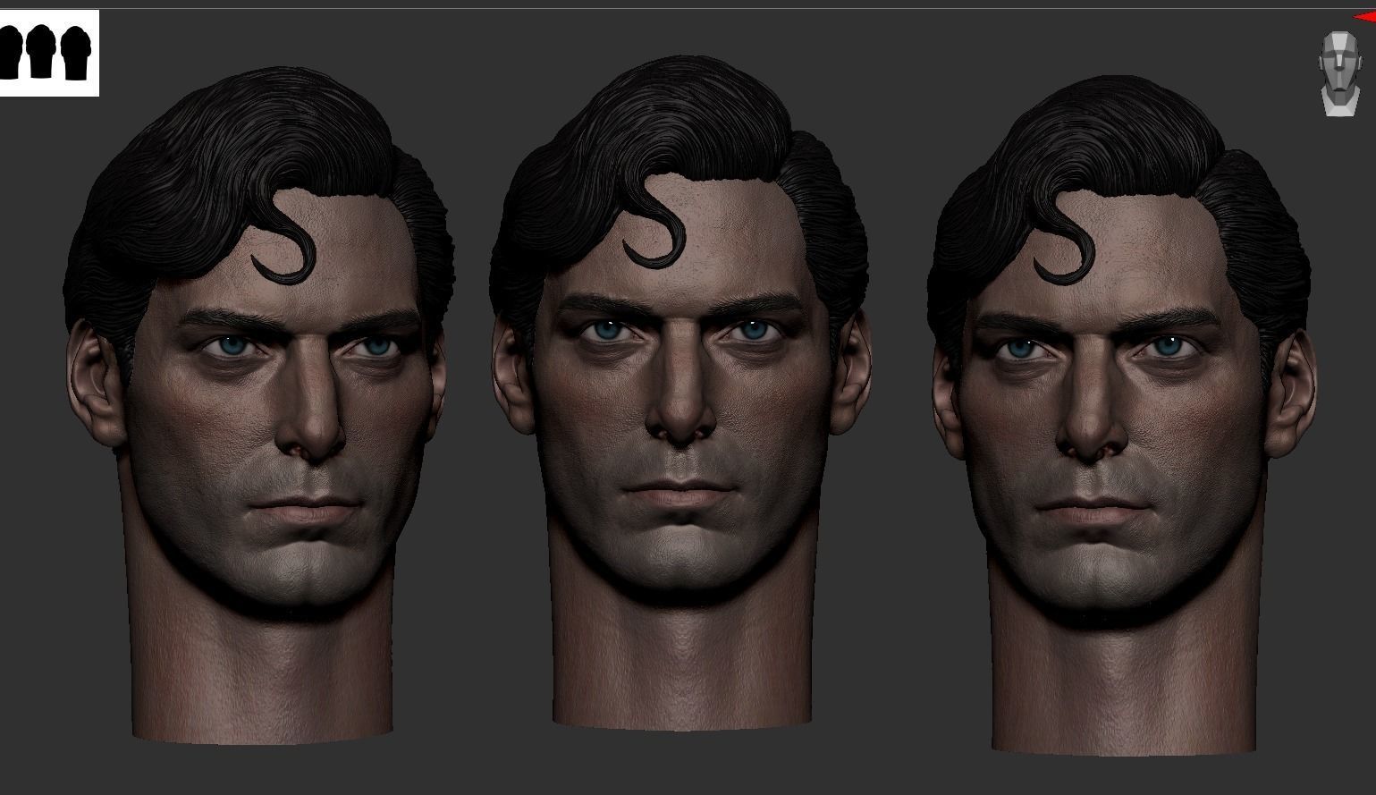 Superman- Christopher Reeve Head 3D print model_2