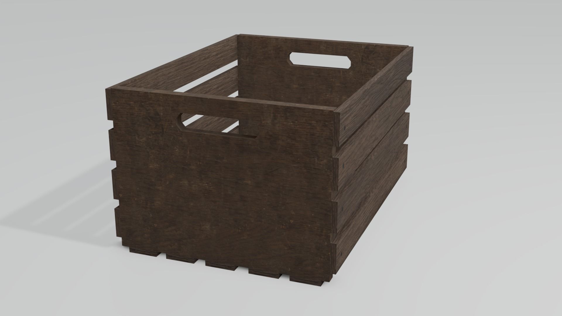 Wooden crate Free 3D model_1