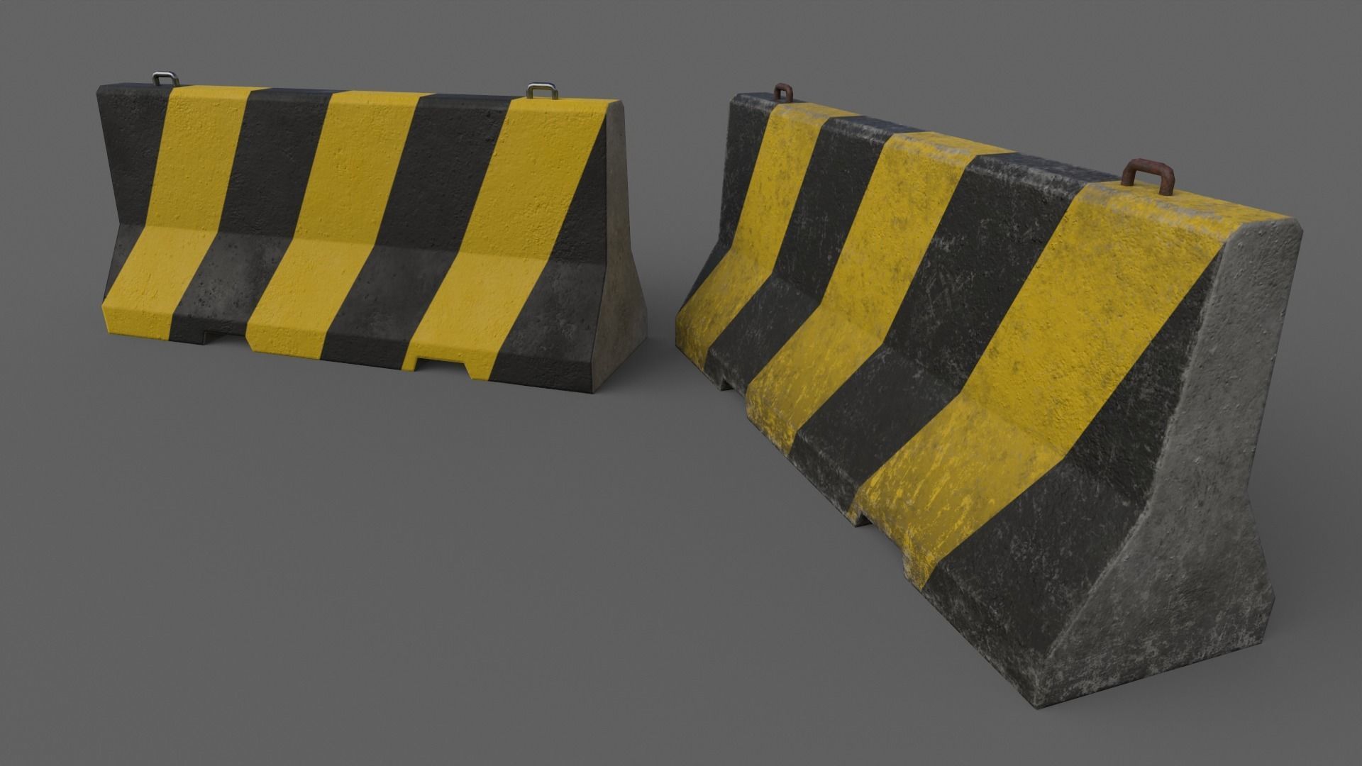 PBR Concrete Barrier V1 Low-poly 3D model_3