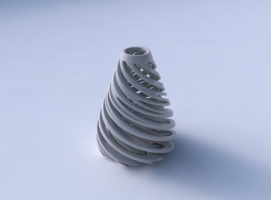 Vase flask with twisted inner and outer lines very twisted 3D print model_3