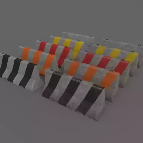 PBR Concrete Barrier V2 Low-poly 3D model
