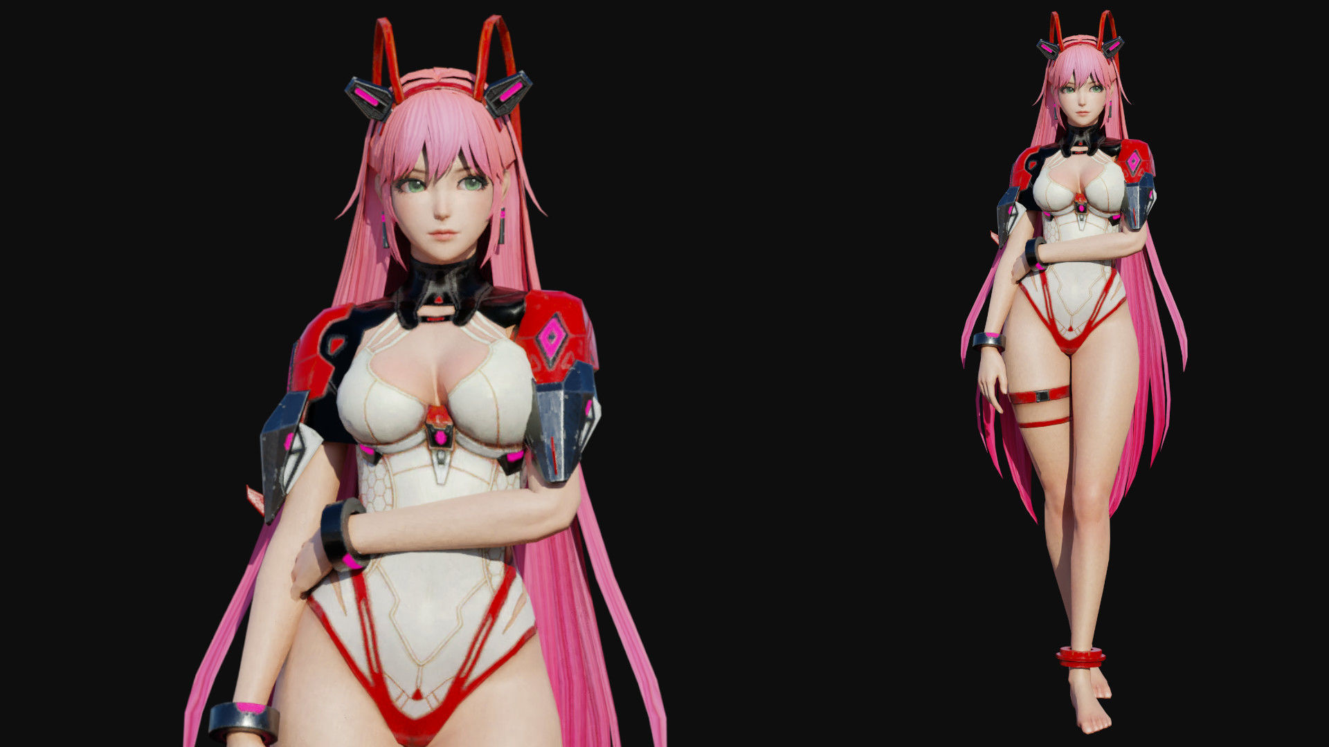 Rachel Girl Low-poly 3D model_2