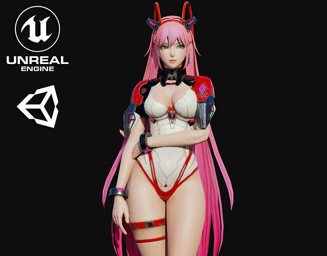 Rachel Girl Low-poly 3D model