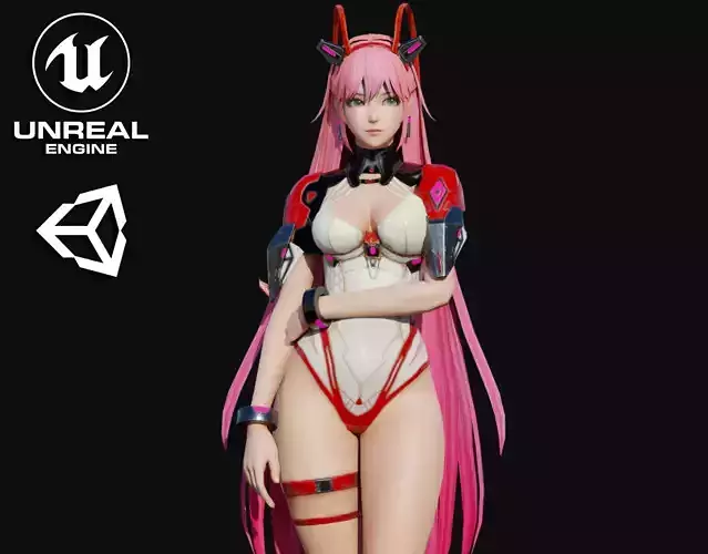 Rachel Girl Low-poly 3D model