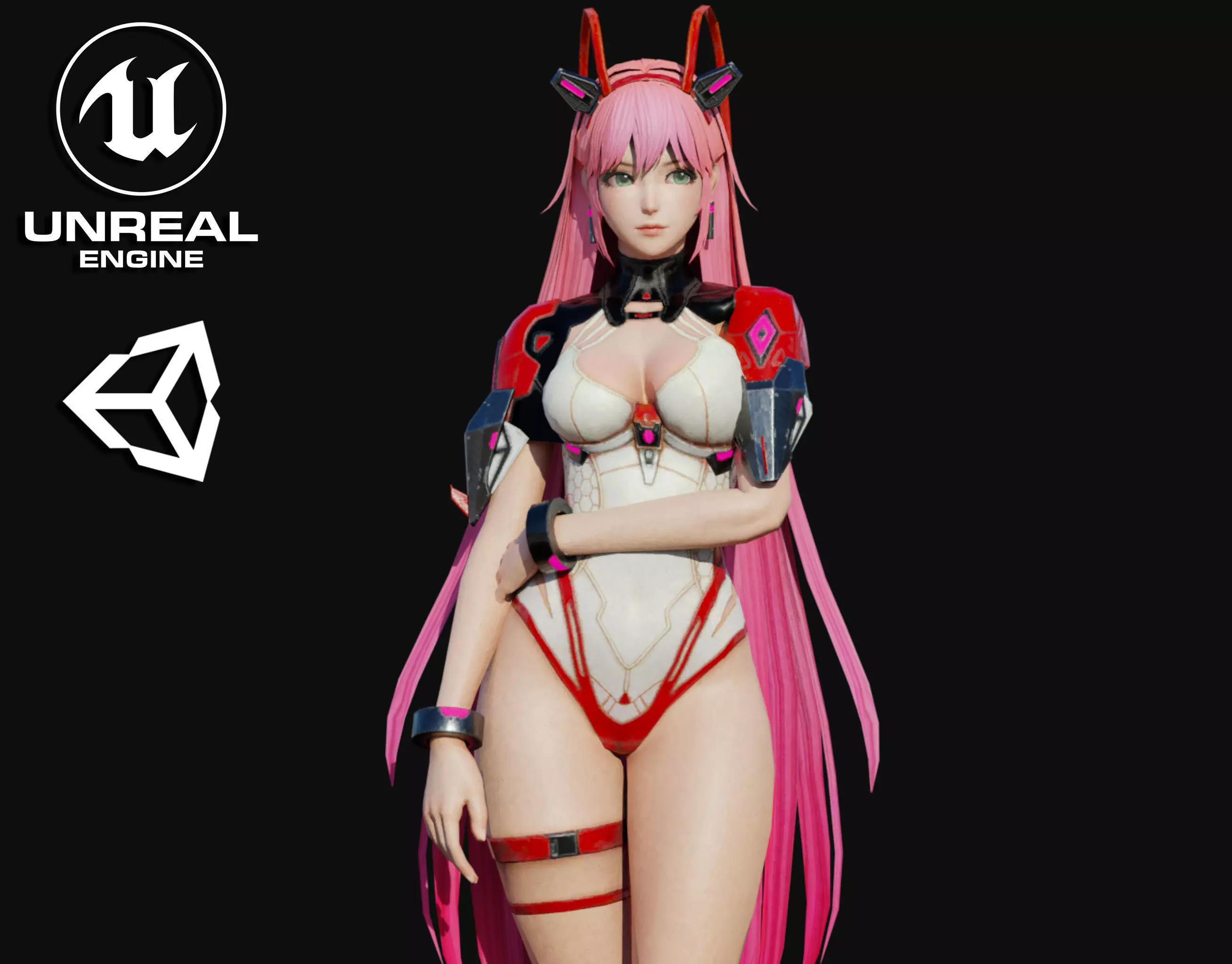 Rachel Girl Low-poly 3D model_0