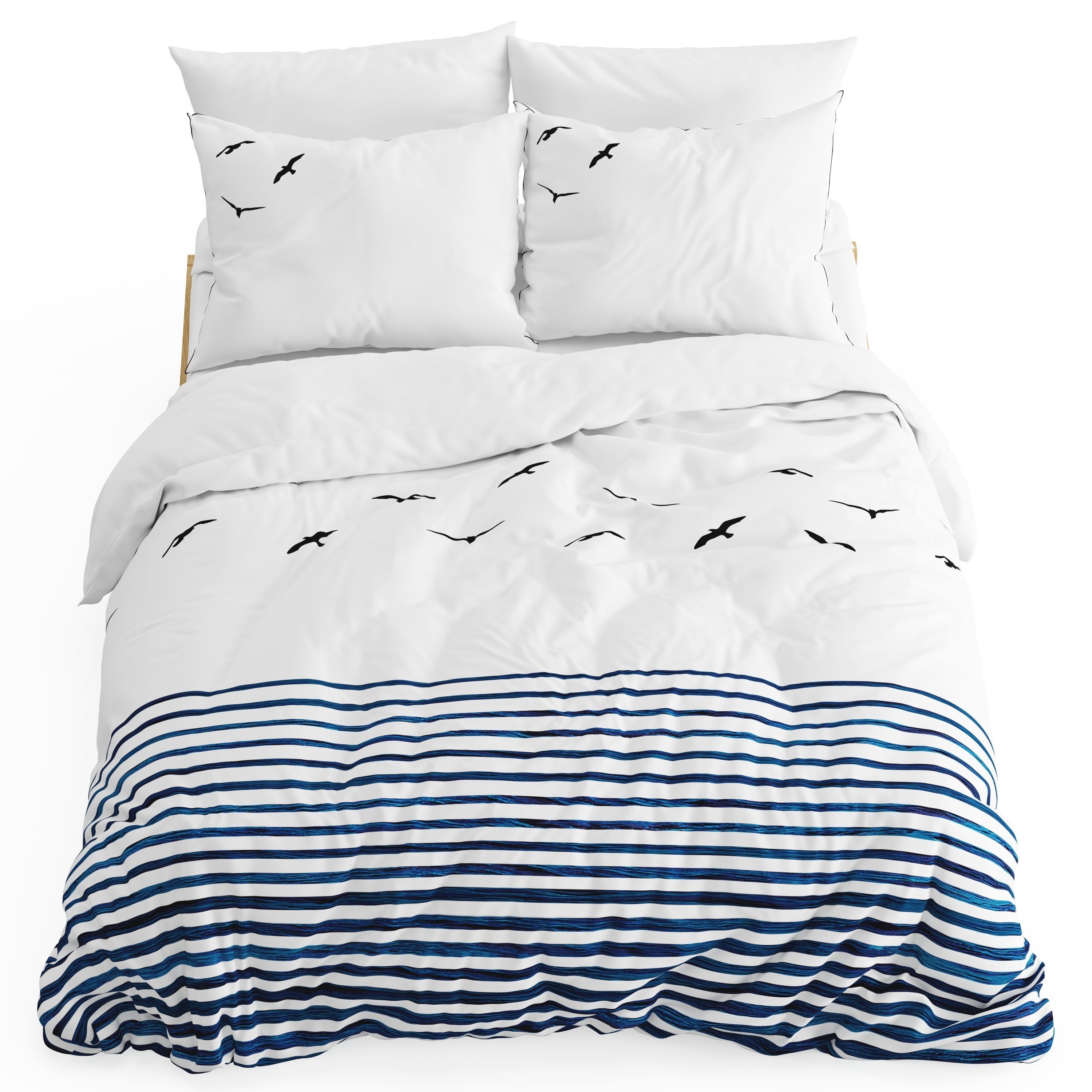 Simons Bed with Flock of Seagulls bedlinen 3D model_2