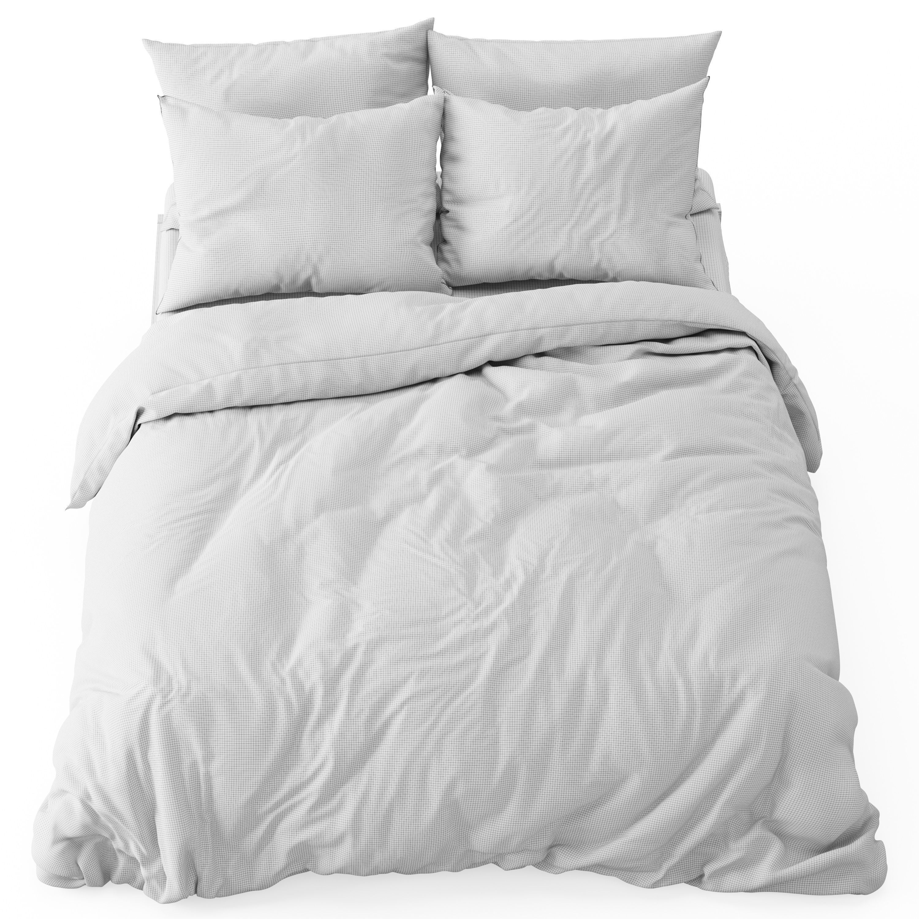 Simons Bed with Flock of Seagulls bedlinen 3D model_4