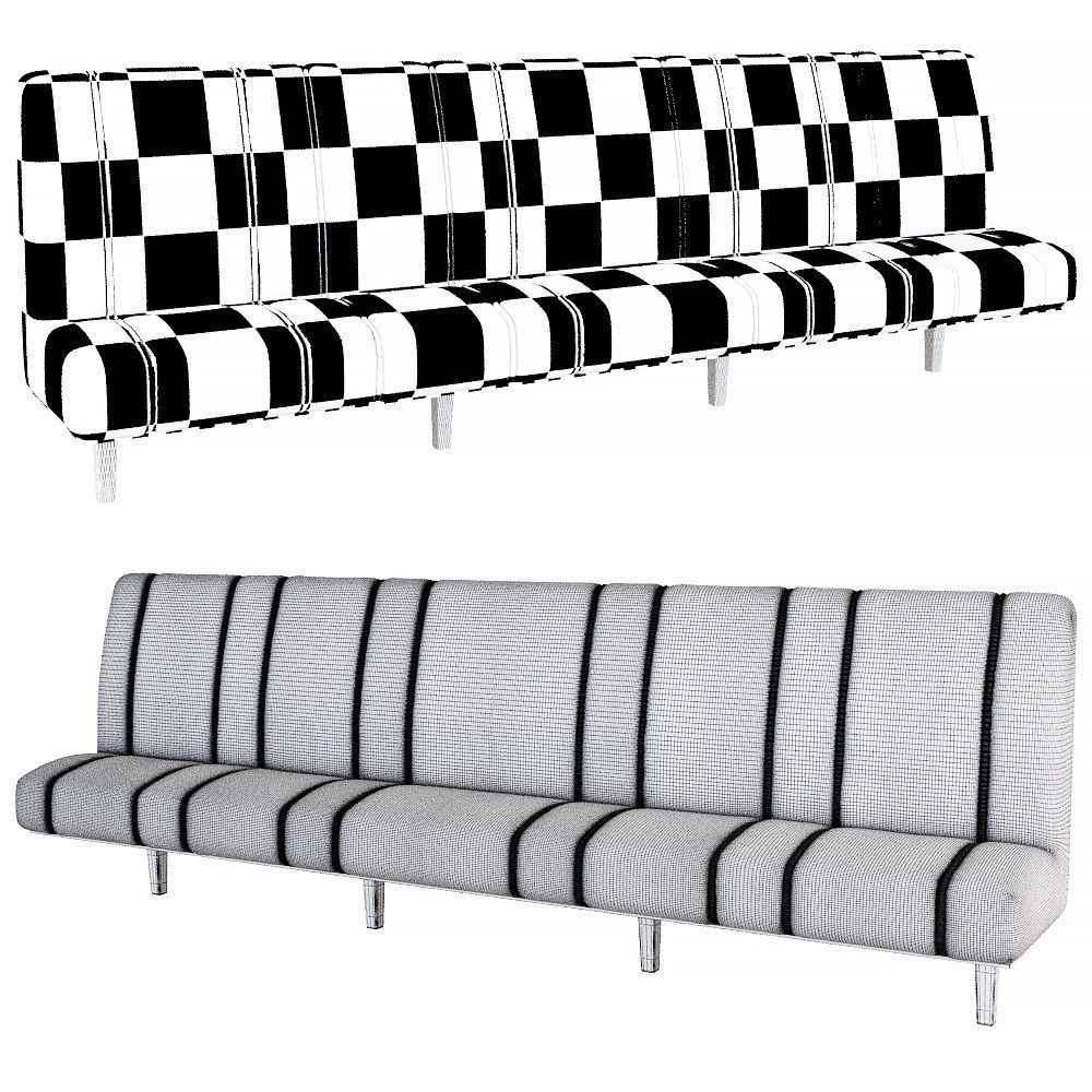Sofa for restaurant cafe bar 3D model_7