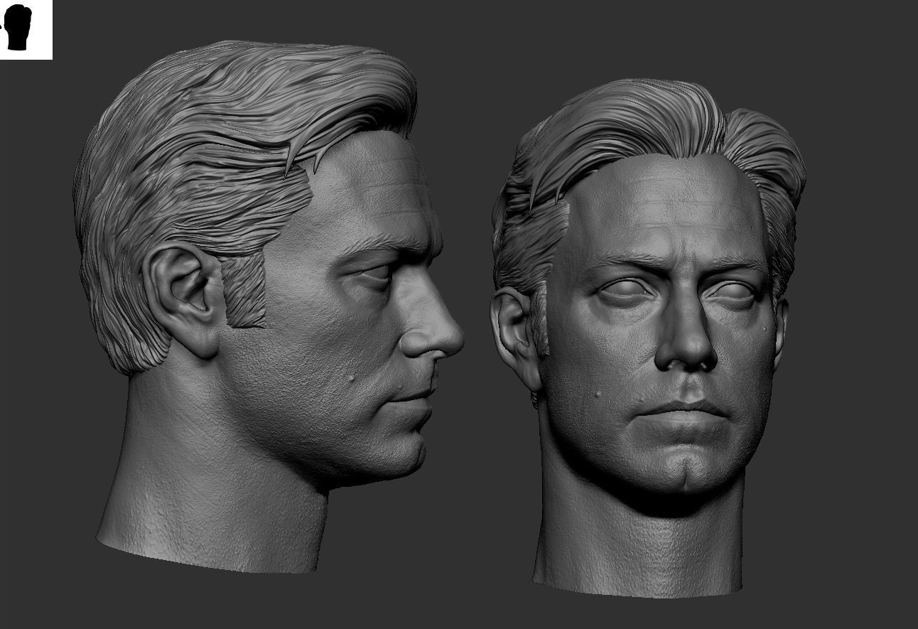 Ben Affleck -Bruce Wayne Head 3D print model_10