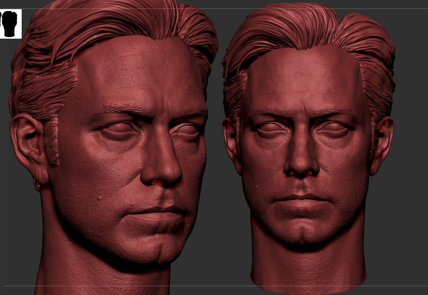 Ben Affleck -Bruce Wayne Head 3D print model_14