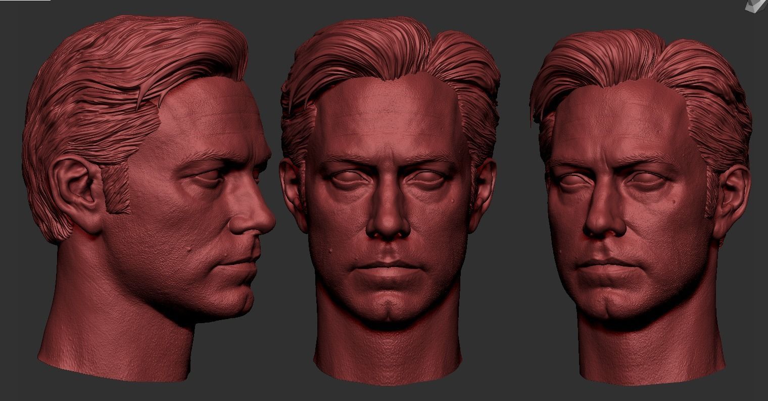 Ben Affleck -Bruce Wayne Head 3D print model_12