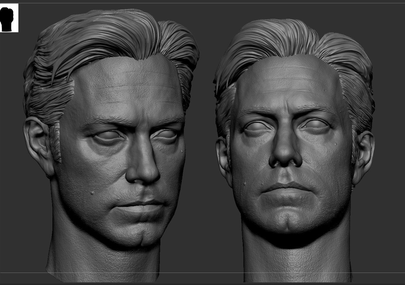 Ben Affleck -Bruce Wayne Head 3D print model_11