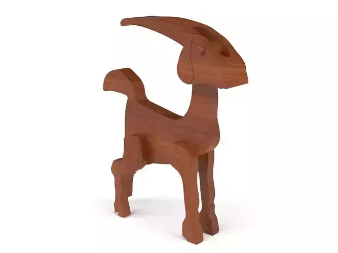 Wooden toy goat
