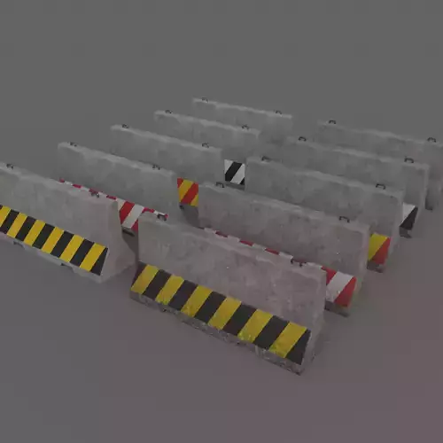 PBR Concrete Barrier V3 Low-poly 3D model